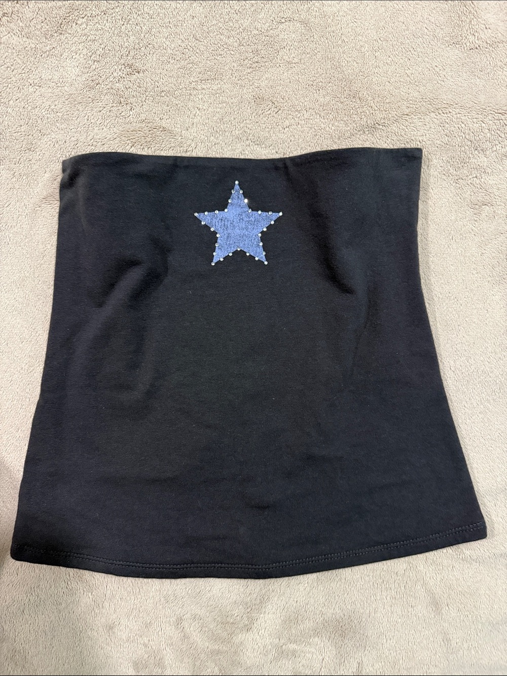 Hollister Black Tube Top with Blue Star Accent